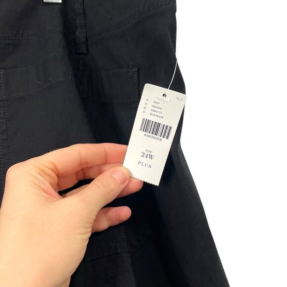 NEW Anthropologie Maeve The Colette Ponte Crop Wide-Leg Pants Size 24W black - Picture 11 of 13